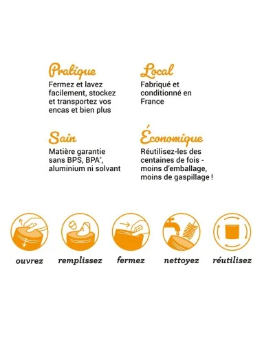 Lot de 3 sacs à goûter réutilisables...