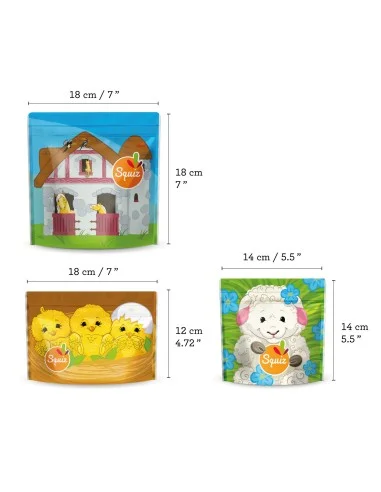 Lot de 3 sacs à goûter réutilisables...