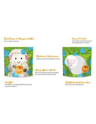 Lot de 3 sacs à goûter réutilisables...