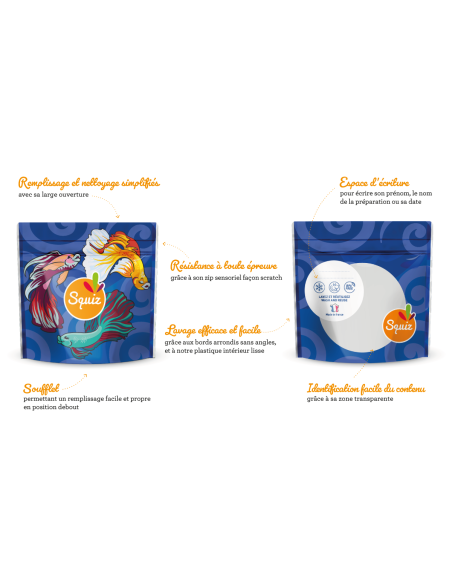 3er Set Wiederverwendbare Snackbeutel Squiz Les Flamboyants Boke