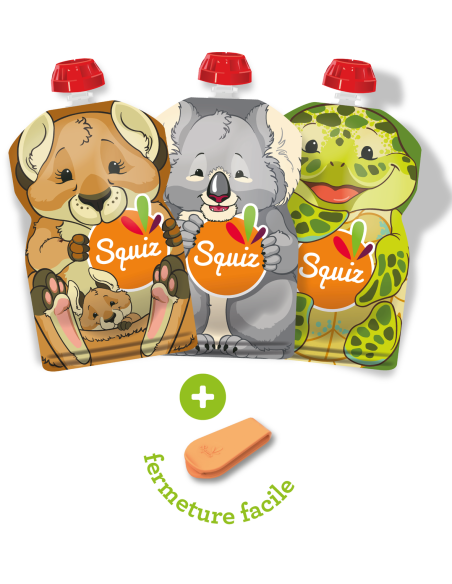 Lot De 3 Gourdes Reutilisables 130 Ml Squiz Australie Bokeo Ch