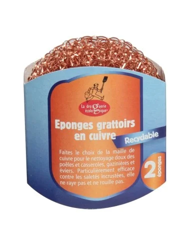 Lot de 2 éponges grattoir en cuivre