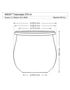 Tulip glass jars 370 mL Ø... 2