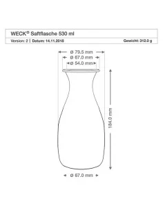 Glasflasche 0,5 L Ø 60 mm -... 2