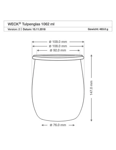 Bocaux en verre tulipe 1 L Ø 100 mm -...
