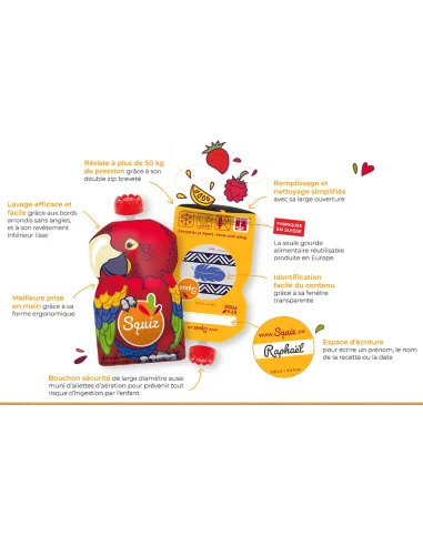 Valisette de 9 gourdes réutilisable -...