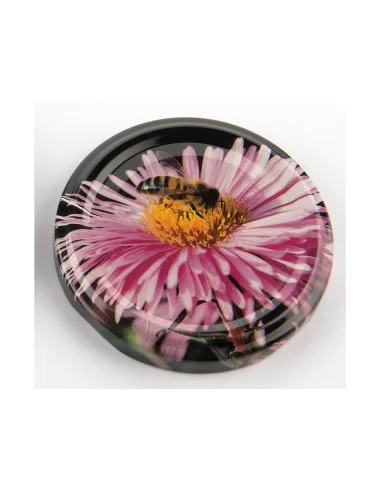 Twist-off lids bee honey on flower Ø 63 mm - Set of 20 - 1