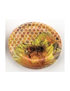 Couvercles Twist-off miel abeille fond alvéoles Ø 63 mm - Lot de 20 - 1