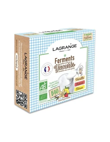 Organic ferments for homemade yogurts - Vanilla strawberry lemon - 1
