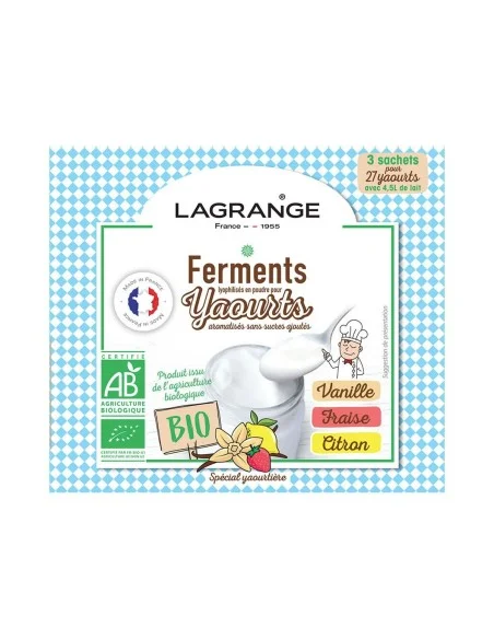 Ferments aromatisés Vanille Fraise Citron Lagrange 
