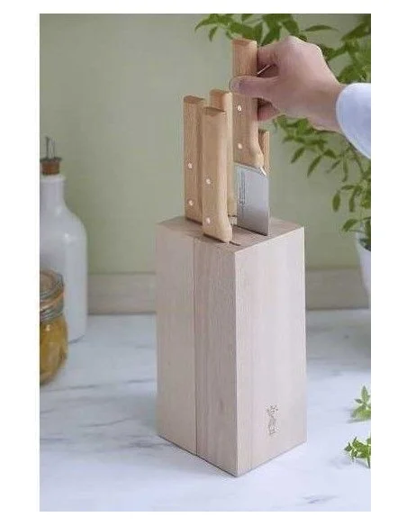 Bloc de 5 couteaux manche en bois - Opinel - 3