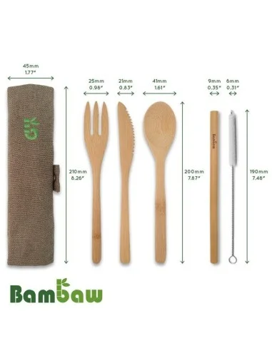 Bamboo cutlery set - Bambaw - 6 Bamboo cutlery set - Bambaw - 6
