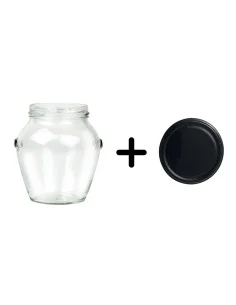 Round jars 212 mL with black lids T.O. 63 mm - Pack of 20