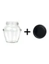 212 mL round jars with black lids TO 63 mm - Pack of 20 - 1