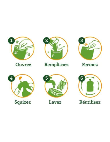 Lot de 3 gourdes réutilisables 130 mL...