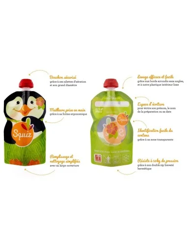 Lot de 4 gourdes réutilisables 130 mL...